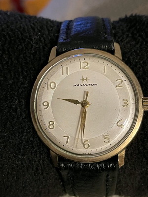 Hamilton vintage winding watch used, 1960s, gold tone