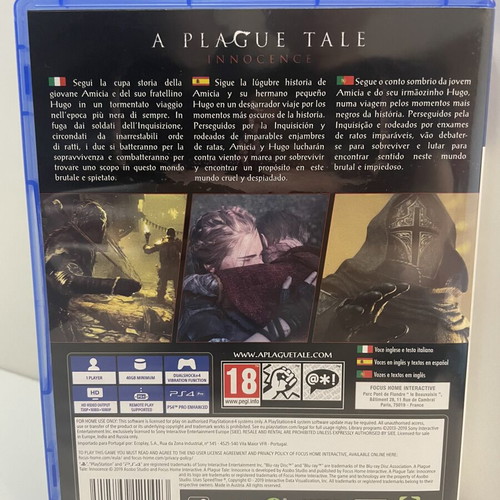 A Plague Tale Innocence PS4 game like new
