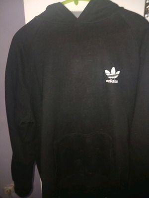Φούτερ adidas με κουκούλα μεταχειρισμένο, μαύρο, μέγεθος L
