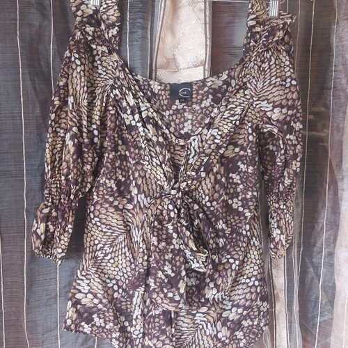 Just Cavalli women's silk blouse shirt new size 42 animal print