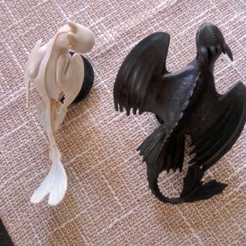 Dragons Toothless & Light Fury collectible figures cinema edition like new