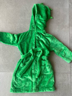 Fleece dinosaur robe for boy 5-6 years like new, green Marks & Spencer