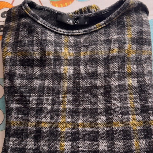 Anel blouse used with ballon sleeves and zipper multicolor size M