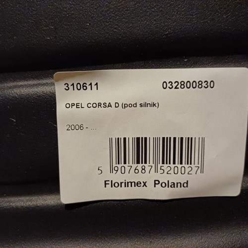 Ποδιά κινητήρα για Opel Corsa D 2006+ Florimex σαν καινούργια