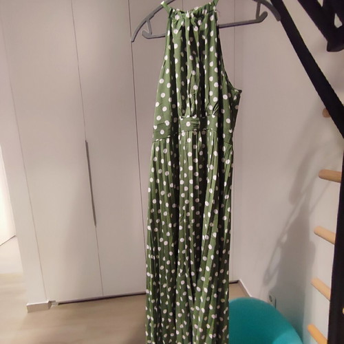 Long halter dress, green
