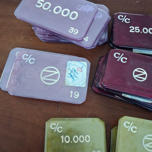 Poker chips used, 50 pieces in drachmas