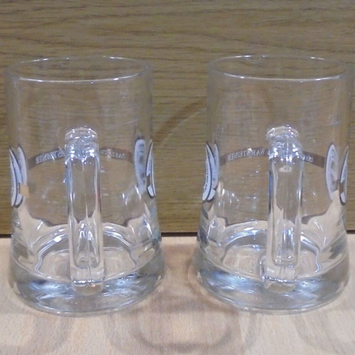 Warsteiner beer two promotional glass mugs 300ml like new
