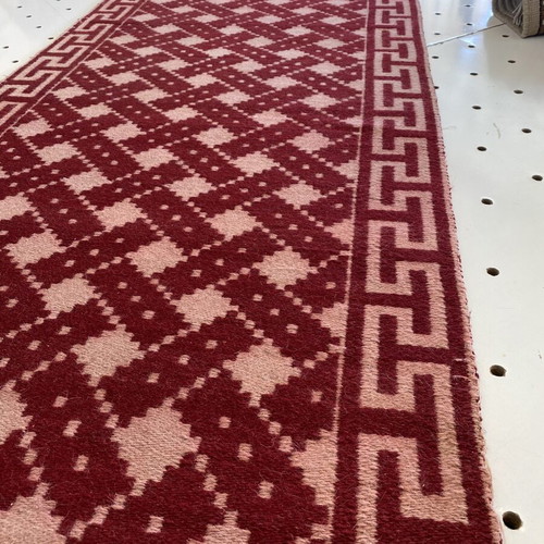 Handmade Kilim Runner Wool Carpet like new, rare geometric design