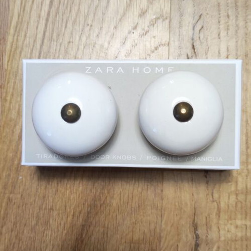 Zara Home white furniture knobs, new, set of 2 or 8 total
