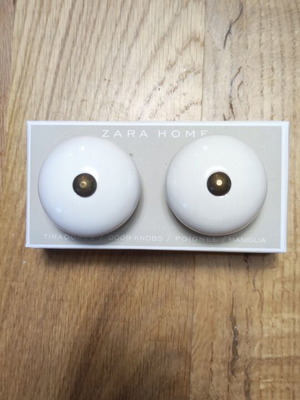 Zara Home white furniture knobs, new, set of 2 or 8 total