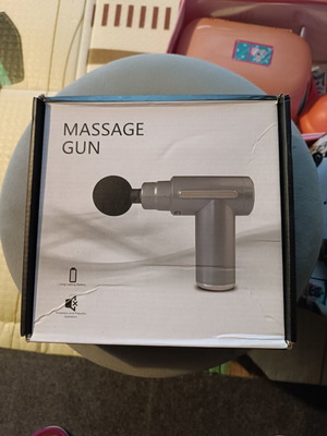Portable deep tissue massage gun, grey