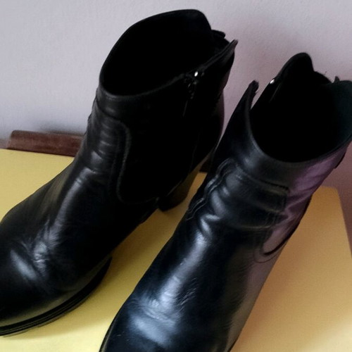Alpe leather ankle boots size 37 used, black, anatomical