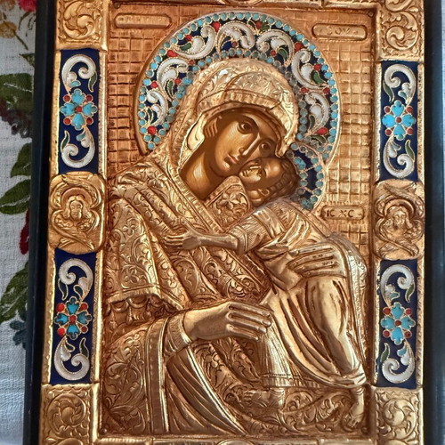 Gilded icon with high-quality enamel 15x20cm new