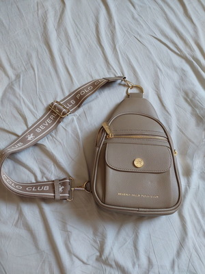 Beverly Hills Polo Club bag, light brown with logo strap