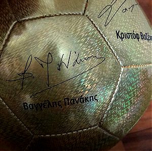 Παναθηναϊκός - Ποδοσφαιρική μπάλα με εκτυπωμένες υπογραφές παικτών