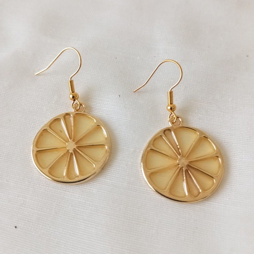 Lemon Dangle Earrings new, yellow gold