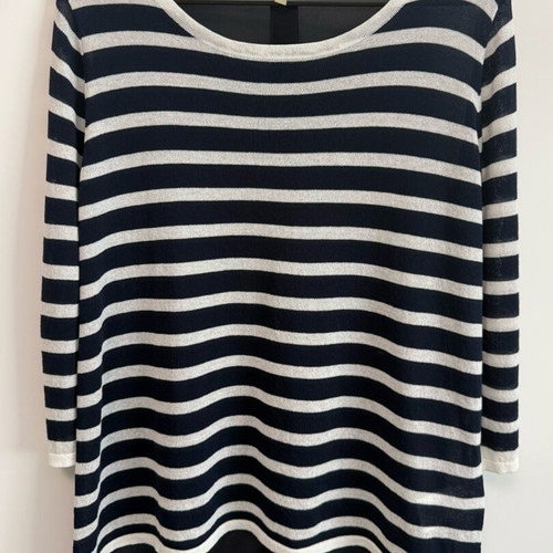 Silvian Heach blouse like new, white and blue