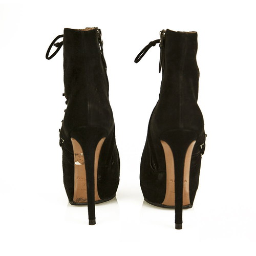 ALAIA black suede leather ankle booties used, size 37