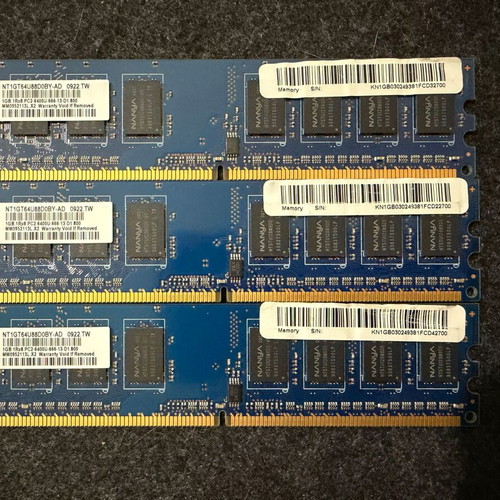 Nanya RAM set 3GB (3x1GB) DDR2 800MHz desktop like new