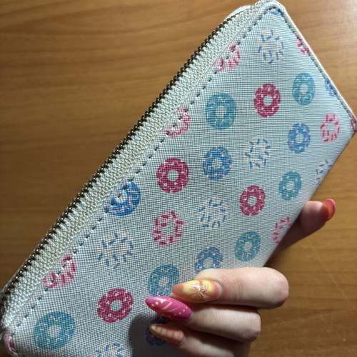 Donuts Baby Blue Wallet like new, large size