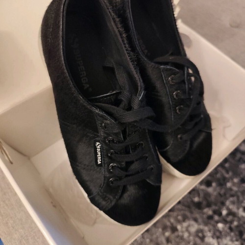 Superga black women's flatform athletic shoes like new, size 38