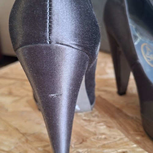 Ash peep toe pumps, grey, size 38