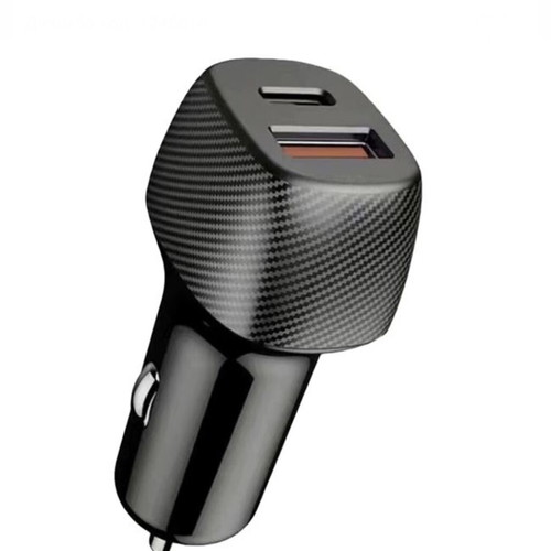 High-Speed Car Charger 48W Black with 2 USB Ports and Type C