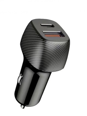 High-Speed Car Charger 48W Black with 2 USB Ports and Type C