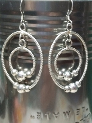 Silver earrings 925, height 3 cm, like new