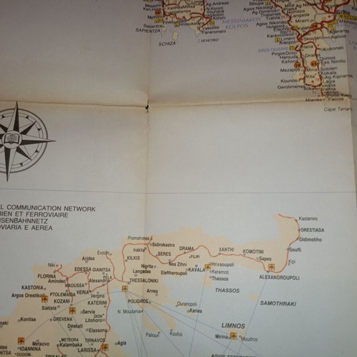 Map of Greece used, Athens April 1989 edition