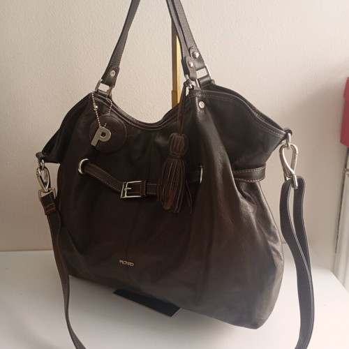Picard leather shoulder bag like new, chocolate color