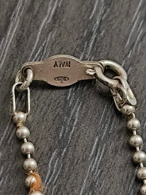Silver chain pendant necklace used, 40 cm length