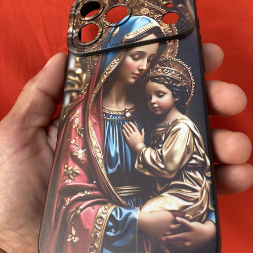 iPhone 17 Pro Max silicone case with Theotokos and Infant Jesus design new