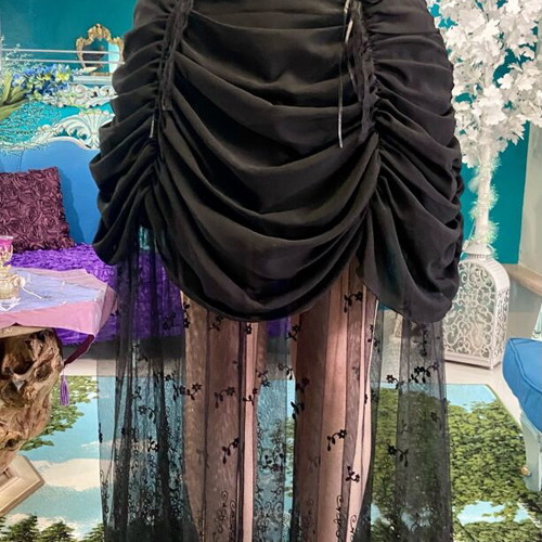 Gothic skirt with underbust corset PunkRave like new, black and blue