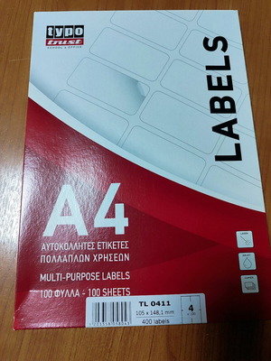 Typotrust A4 Rectangular Self-Adhesive Labels 105x148.5mm New