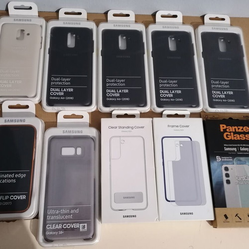 Samsung mobile phone cases and Panzerglass new, pack of 10