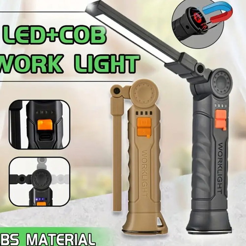 Foldable multifunctional flashlight new, rechargeable with magnetic base