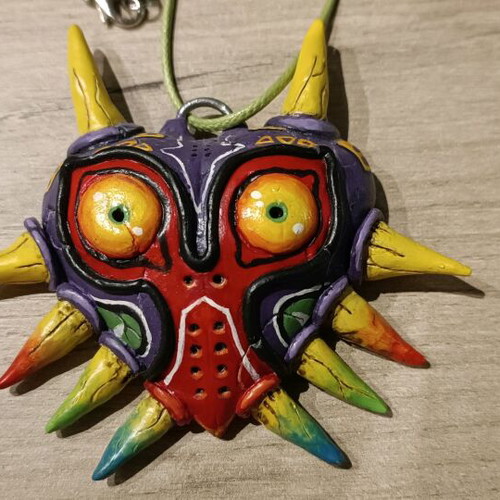 Majora's Mask pendant new handmade with clay and hand-painted