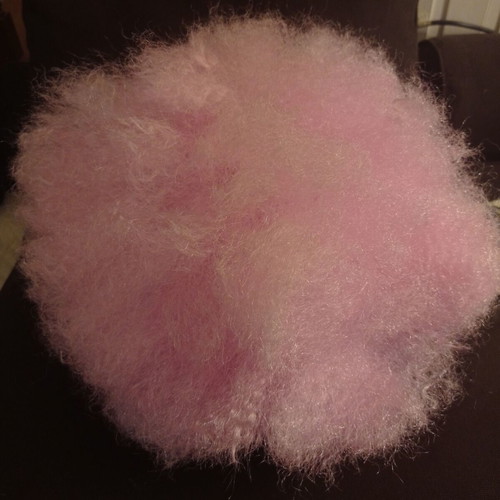 Pink afro wig large new with star-shaped glasses