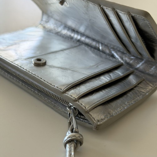 Zadig & Voltaire Silver Leather Wallet like new, metallic finish