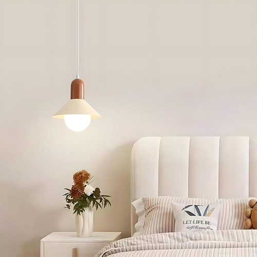 Niuniaj Hanging Ceiling Lamp E27, adjustable cable 150 cm, cream and brown