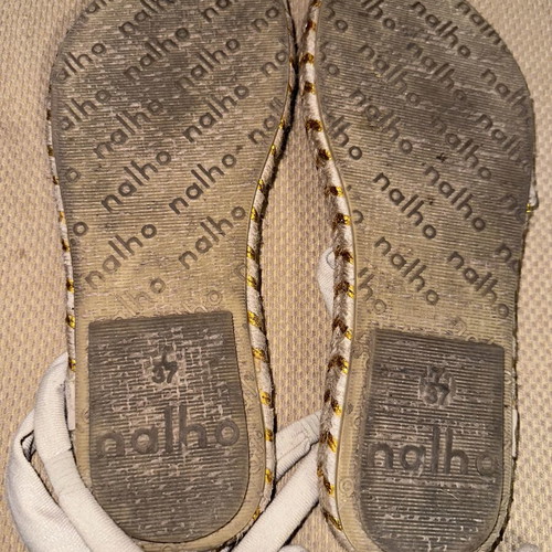 Nalho espadrille sandals size 37 like new, beige and metallic straps