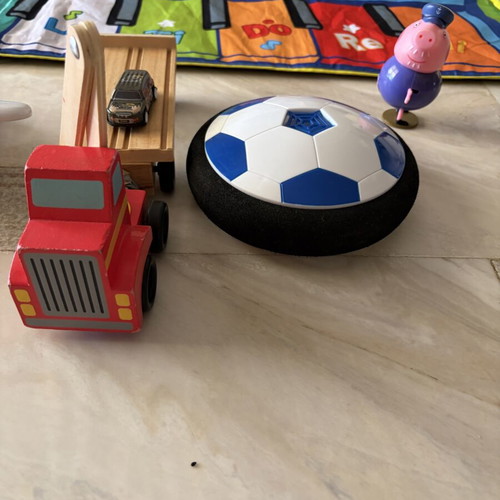 Toy set used with musical mat piano, remote car, boat, airplane, truck, football, figurine