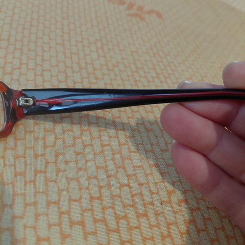 Eyeglass frame used, dark burgundy, cellulose acetate