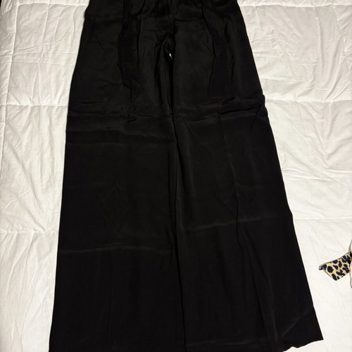 Mango black satin-like pants size S like new