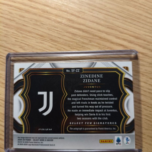 Panini Select Serie A 25/26 Zinedine Zidane Juventus Prizm Auto card new