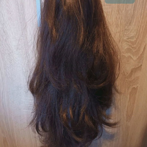Hair extensions with clippers used, 48cm chocolate brown