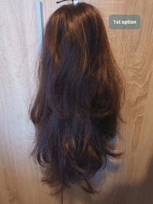 Hair extensions with clippers used, 48cm chocolate brown