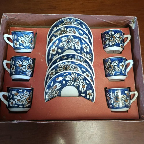 Handmade vintage coffee set Lindos Rhodes like new