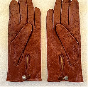 Ανδρικά δερμάτινα γάντια σε σκούρο καφέ χρώμα, νούμερο large - extra large